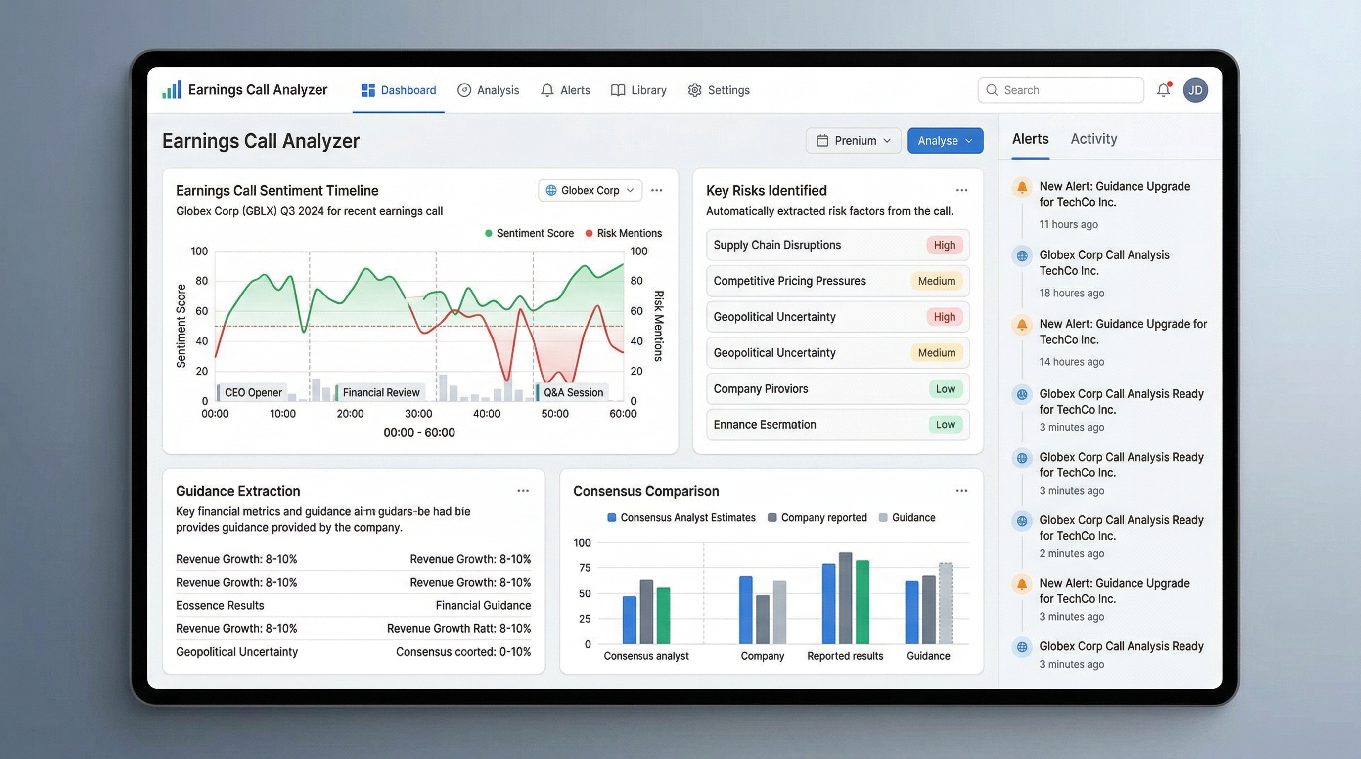 Earnings Call Analyzer — screenshot 2