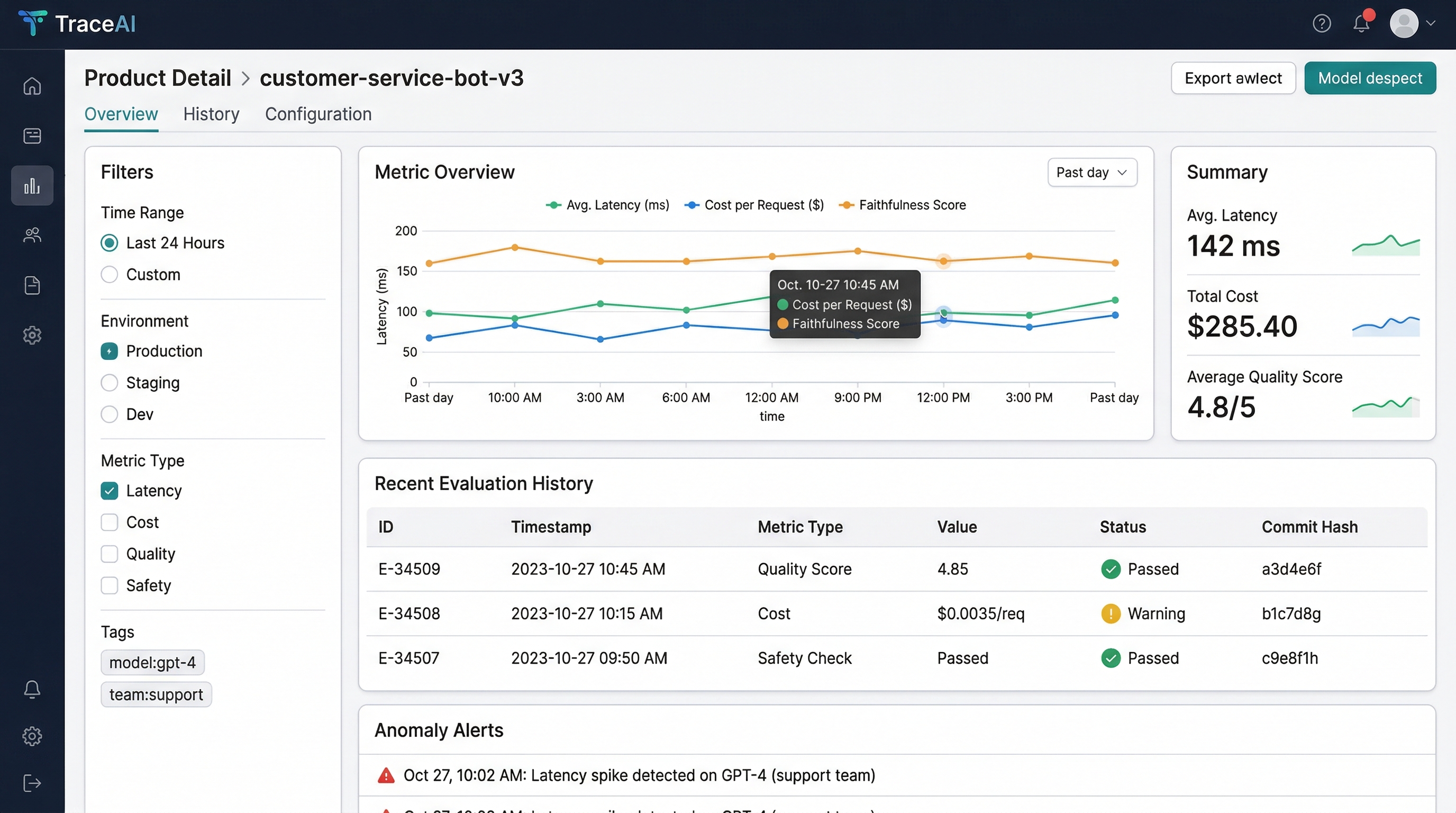 LLM Eval / Monitoring Dashboard